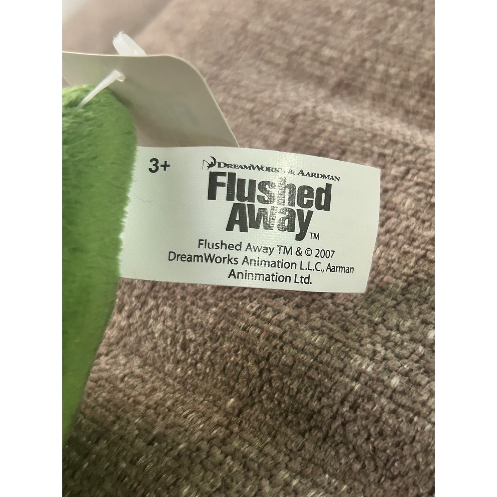 DreamWorks Flushed Away Slug Plush Green Screaming Slug Toy NWT 2007 Aardman - Picture 6 of 6